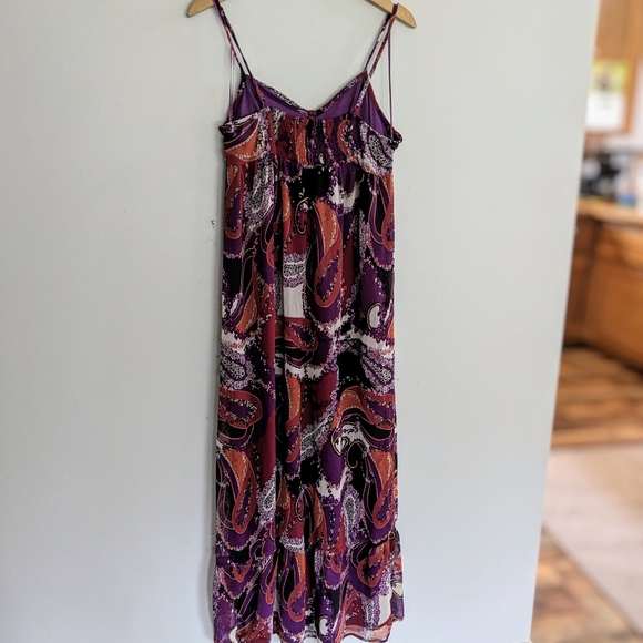 Paisley Bustier Maxi Dress, Plum purple and reds, Women's Size Medium - Picture 2 of 10
